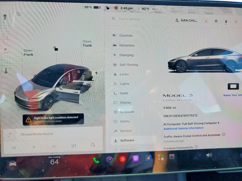 Фото 9 с аукциона – 2025 TESLA MODEL 3 с VIN 5YJ3E1EA7SF075272