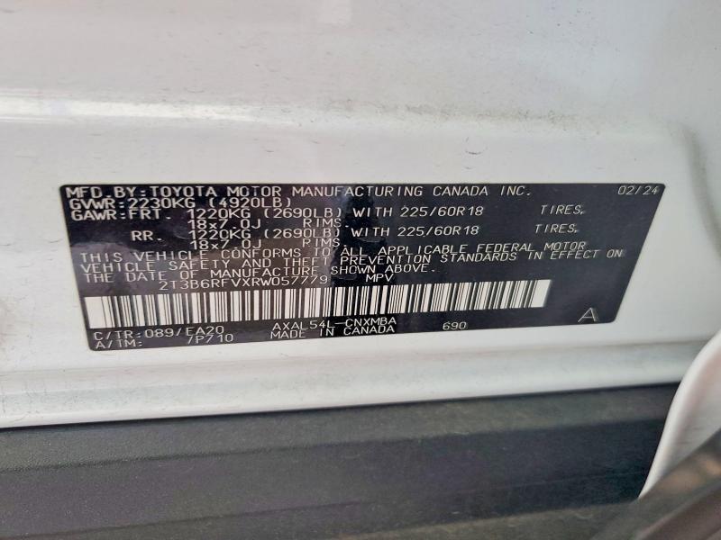 Photo 14 from auction – 2024 TOYOTA RAV4 with VIN 2T3B6RFVXRW057779
