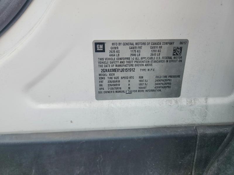 Photo 14 from auction – 2018 CHEVROLET EQUINOX with VIN 2GNAXMEV1J6151912