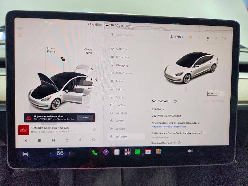 Photo 9 from auction – 2023 TESLA MODEL 3 with VIN 5YJ3E1EA0PF450782