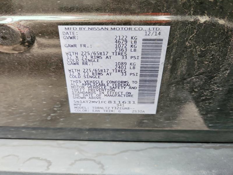 Photo 14 from auction – 2015 NISSAN ROGUE with VIN 5N1AT2MV1FC811631