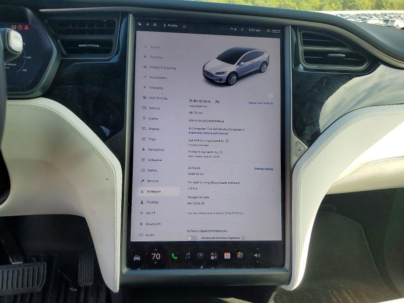 Photo 9 from auction – 2021 TESLA MODEL X with VIN 5YJXCAE28MF319644
