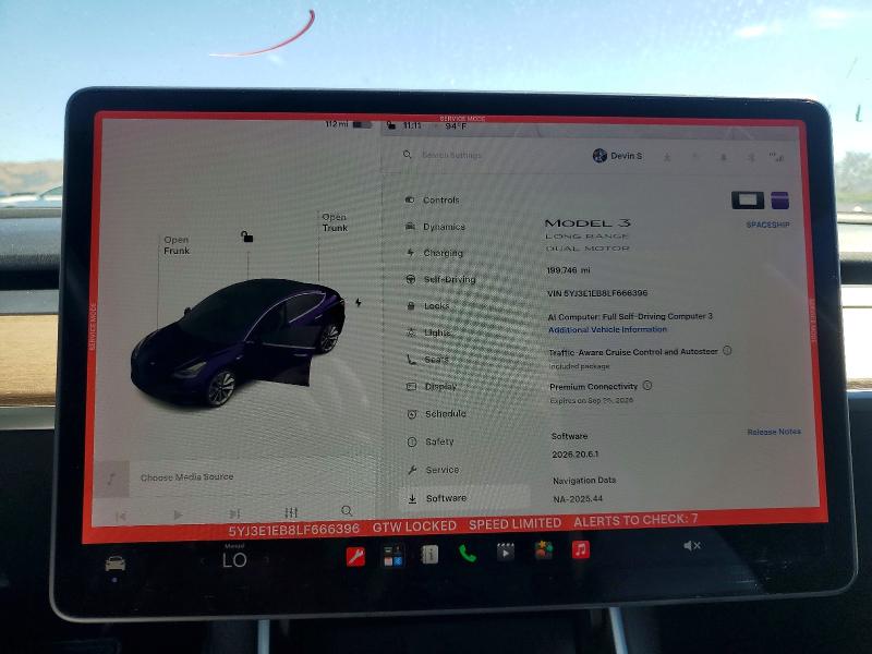 Фото 9 с аукциона – 2020 TESLA MODEL 3 с VIN 5YJ3E1EB8LF666396