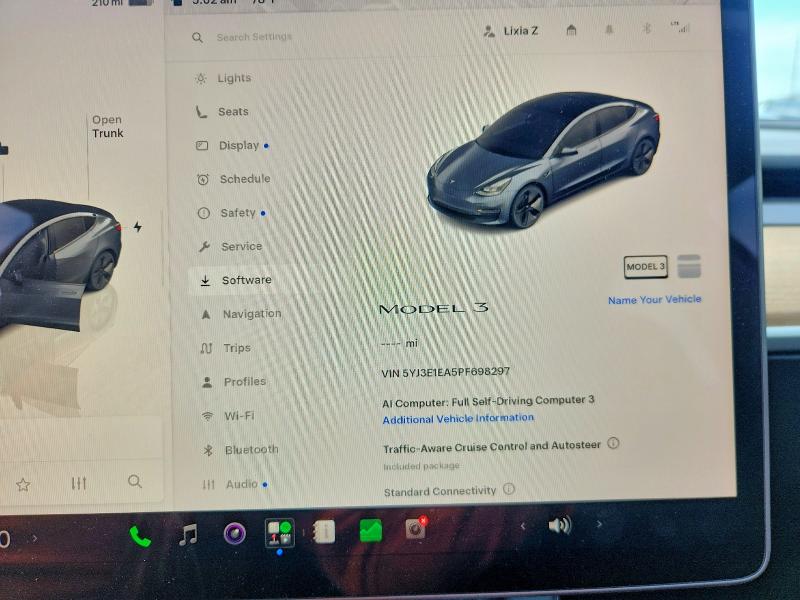 Снимка 9 от търг – 2023 TESLA MODEL 3 с VIN 5YJ3E1EA5PF698297