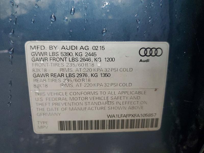 Фото 14 с аукциона – 2015 AUDI Q5 с VIN WA1LFAFPXFA105857