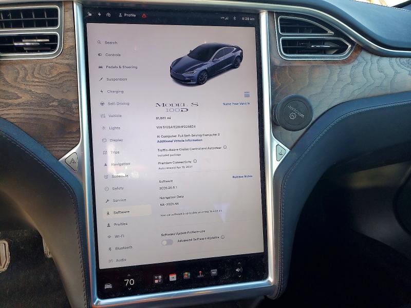 Zdjęcie 9 z aukcji – 2017 TESLA MODEL S z VIN 5YJSA1E28HF226824