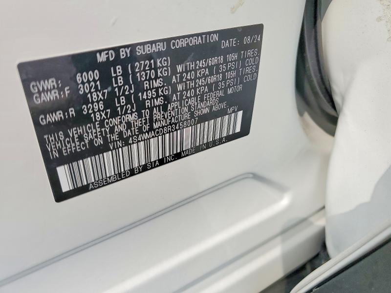 Photo 14 from auction – 2024 SUBARU ASCENT with VIN 4S4WMACD8R3458007