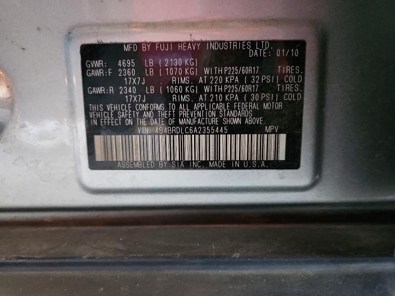 Photo 14 from auction – 2010 SUBARU OUTBACK with VIN 4S4BRDLC6A2355445
