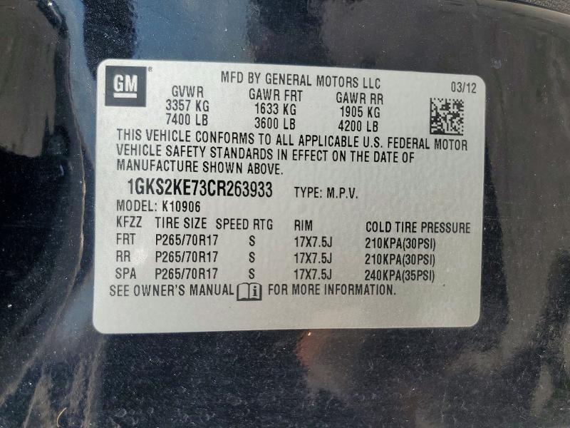 Photo 14 from auction – 2012 GMC YUKON XL with VIN 1GKS2KE73CR263933