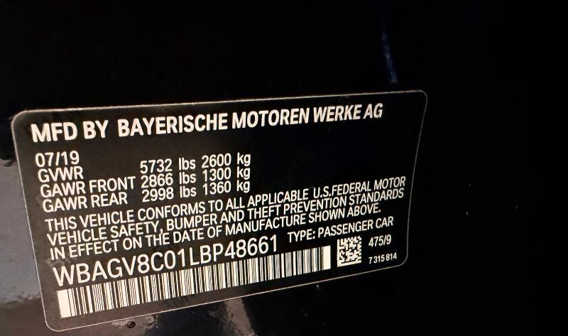 Photo 10 from auction – 2020 BMW M850XI with VIN WBAGV8C01LBP48661