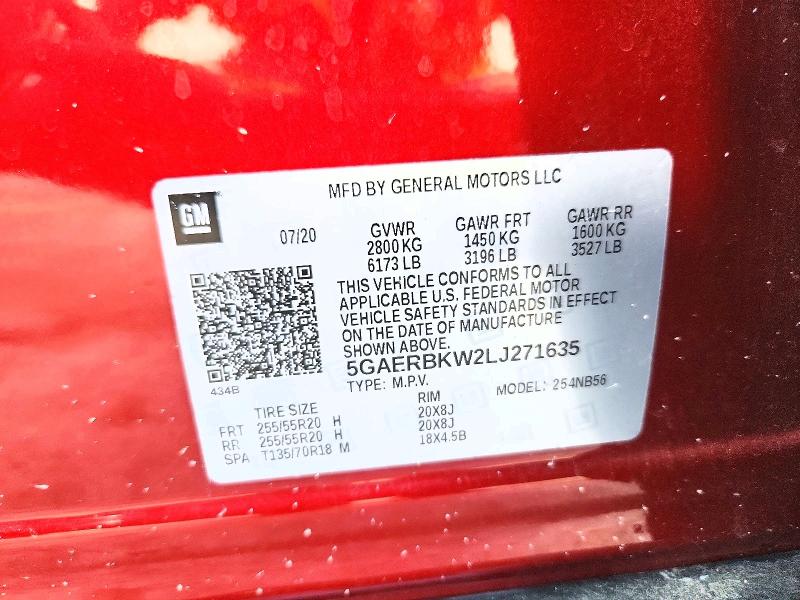 Снимка 14 от търг – 2020 BUICK ENCLAVE с VIN 5GAERBKW2LJ271635