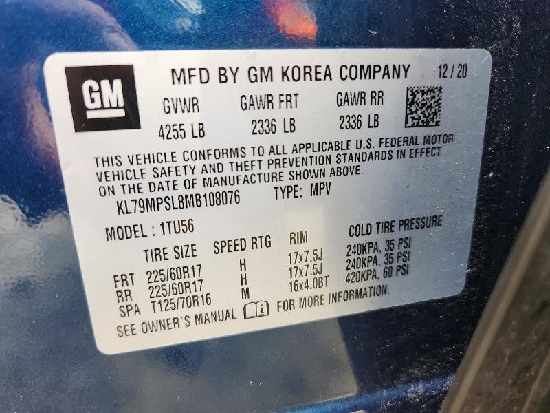Photo 14 from auction – 2021 CHEVROLET TRAILBLAZER with VIN KL79MPSL8MB108076