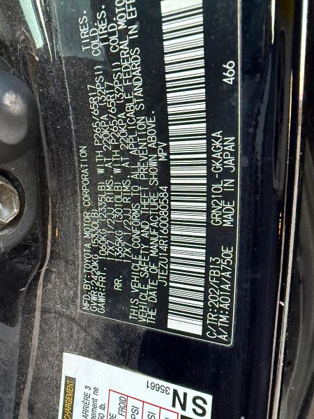 Photo 10 from auction – 2006 TOYOTA 4RUNNER with VIN JTEZU14R160080584