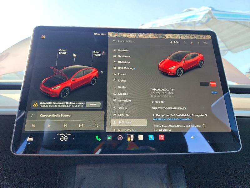 Photo 9 from auction – 2021 TESLA MODEL Y with VIN 5YJYGDEE9MF199423