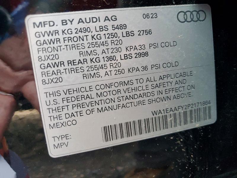 Zdjęcie 14 z aukcji – 2023 AUDI Q5 z VIN WA1EAAFY2P2171864