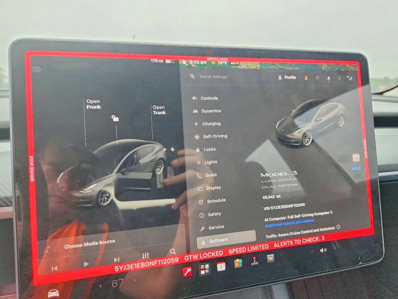 Снимка 9 от търг – 2022 TESLA MODEL 3 с VIN 5YJ3E1EB0NF112059