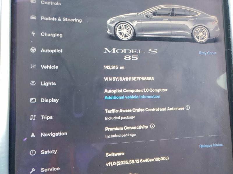 Foto 9 de la subasta – 2014 TESLA MODEL S con VIN 5YJSA1H16EFP66588