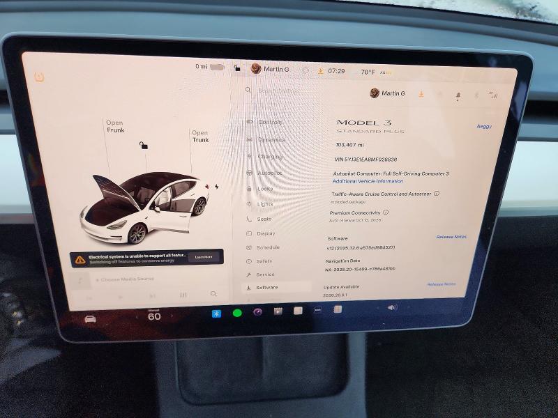 Photo 9 from auction – 2021 TESLA MODEL 3 with VIN 5YJ3E1EA8MF028836