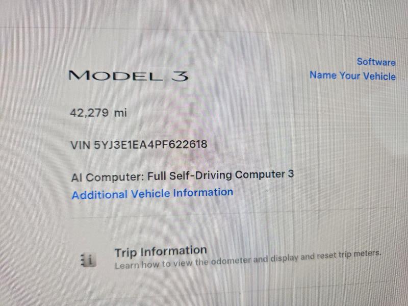 Photo 9 from auction – 2023 TESLA MODEL 3 with VIN 5YJ3E1EA4PF622618