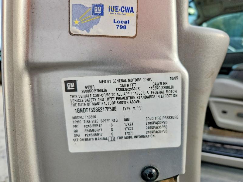 Photo 14 from auction – 2006 CHEVROLET TRAILBLAZER with VIN 1GNDT13S862178500