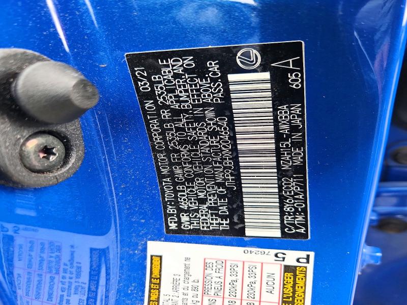 Photo 14 from auction – 2021 LEXUS UX with VIN JTHP9JBHXM2046540