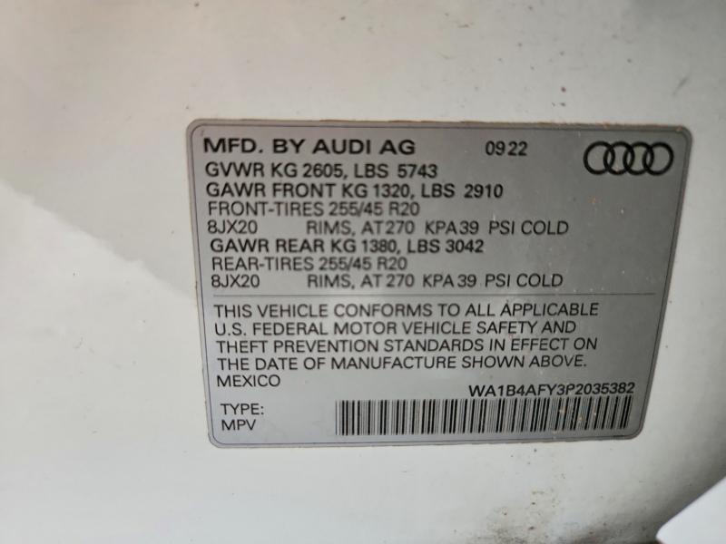 Photo 14 from auction – 2023 AUDI SQ5 with VIN WA1B4AFY3P2035382