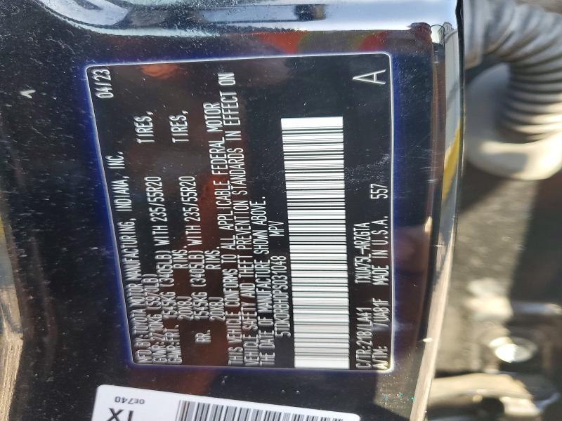 Photo 14 from auction – 2023 TOYOTA HIGHLANDER with VIN 5TDKDRBH0PS031048