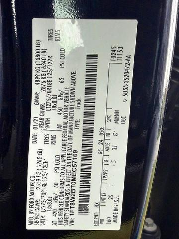 Photo 15 from auction – 2021 FORD F250 with VIN 1FT8W2BT0MEC57169