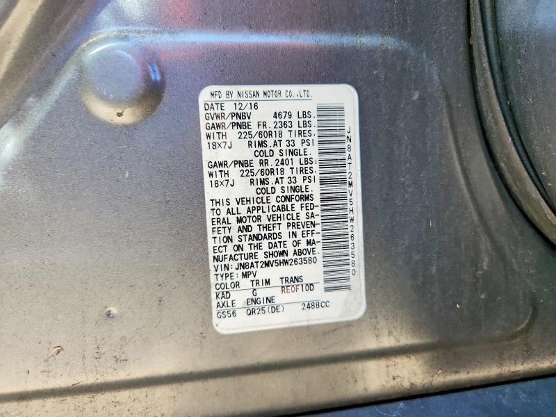 Photo 14 from auction – 2017 NISSAN ROGUE with VIN JN8AT2MV5HW263580