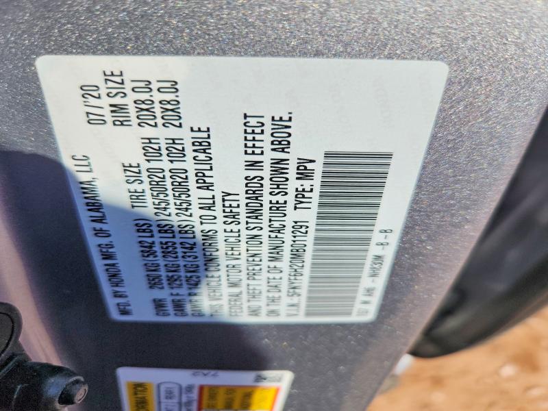 Photo 14 from auction – 2021 HONDA PILOT with VIN 5FNYF6H20MB011291