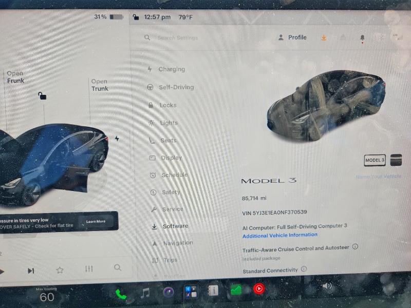 صورة رقم 9 من المزاد - 2022 TESLA MODEL 3 مع VIN 5YJ3E1EA0NF370539