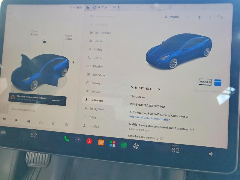 Снимка 9 от търг – 2022 TESLA MODEL 3 с VIN 5YJ3E1EA2NF370462