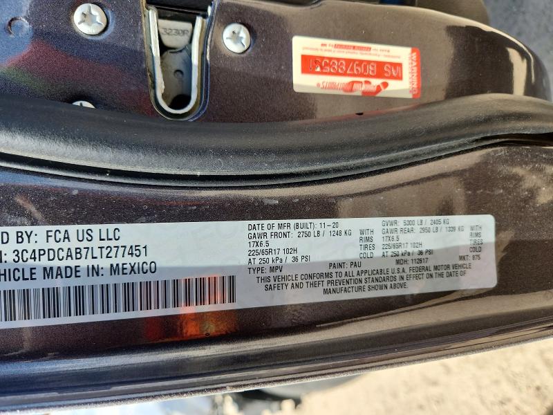 Photo 14 from auction – 2020 DODGE JOURNEY with VIN 3C4PDCAB7LT277451