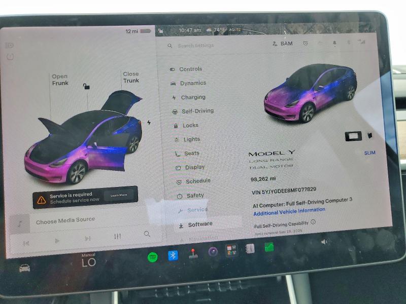 Снимка 9 от търг – 2021 TESLA MODEL Y с VIN 5YJYGDEE8MF077829