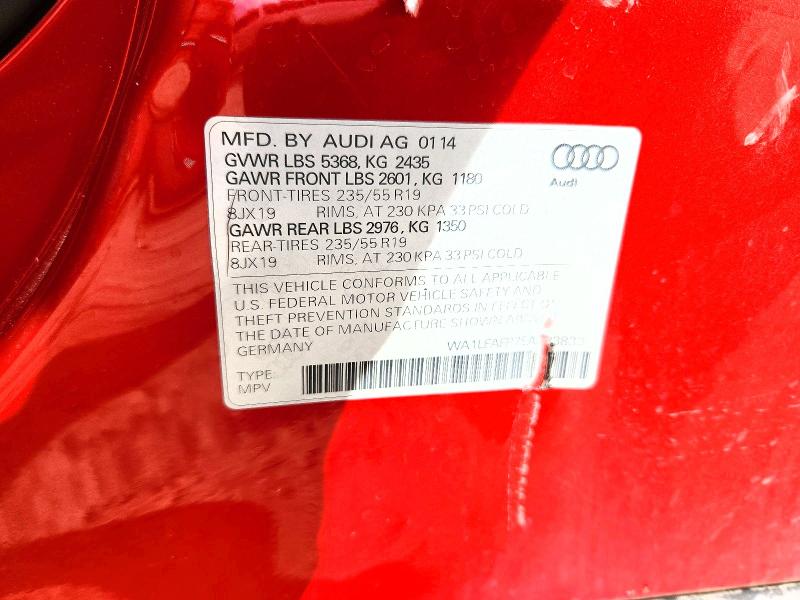 Photo 14 from auction – 2014 AUDI Q5 with VIN WA1LFAFP7EA083833