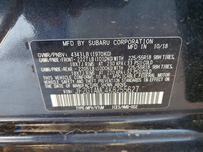 Photo 14 from auction – 2019 SUBARU CROSSTREK with VIN JF2GTAMC4K8255627
