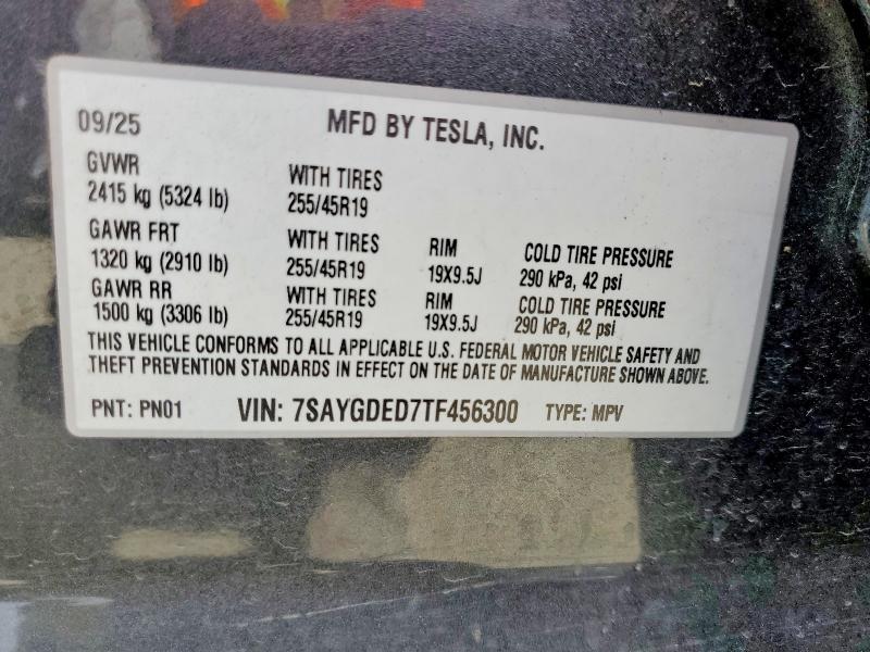 Снимка 14 от търг – 2026 TESLA MODEL Y с VIN 7SAYGDED7TF456300