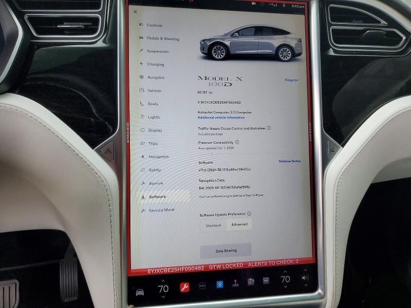 صورة رقم 9 من المزاد - 2017 TESLA MODEL X مع VIN 5YJXCBE25HF050482