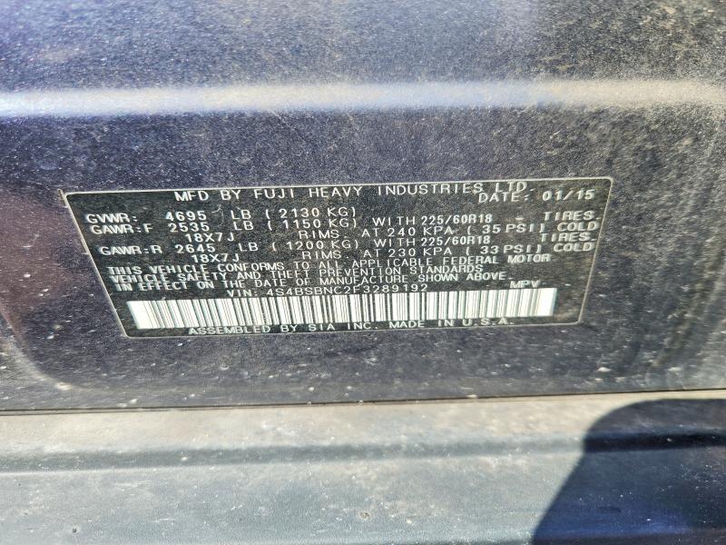 Photo 14 from auction – 2015 SUBARU OUTBACK with VIN 4S4BSBNC2F3289192