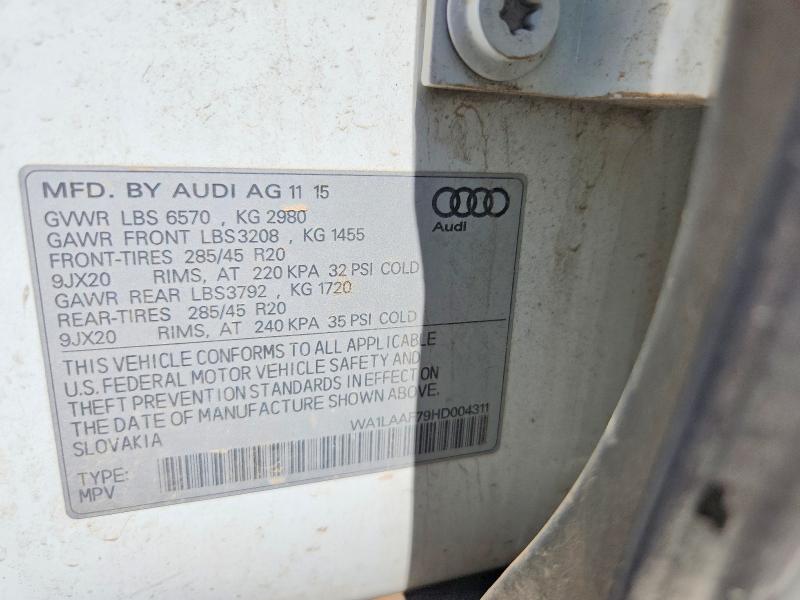 Photo 14 from auction – 2017 AUDI Q7 with VIN WA1LAAF79HD004311