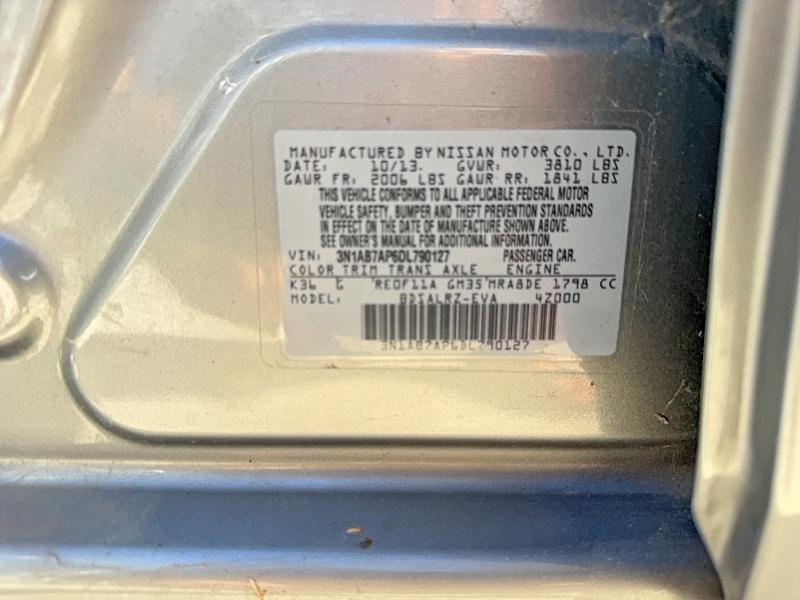 Photo 10 from auction – 2013 NISSAN SENTRA with VIN 3N1AB7AP6DL790127