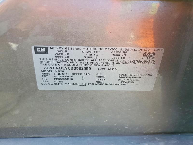 Photo 14 from auction – 2011 CADILLAC SRX with VIN 3GYFNDEY0BS582950