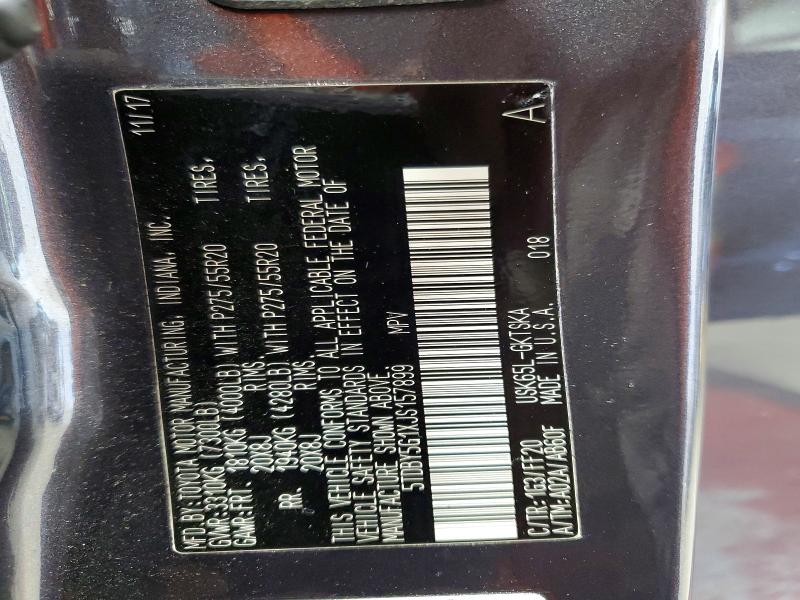 Photo 14 from auction – 2018 TOYOTA SEQUOIA with VIN 5TDBY5G1XJS157899