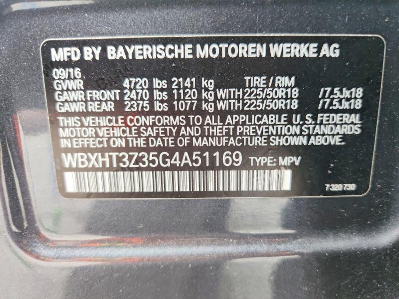 Photo 14 from auction – 2016 BMW X1 with VIN WBXHT3Z35G4A51169