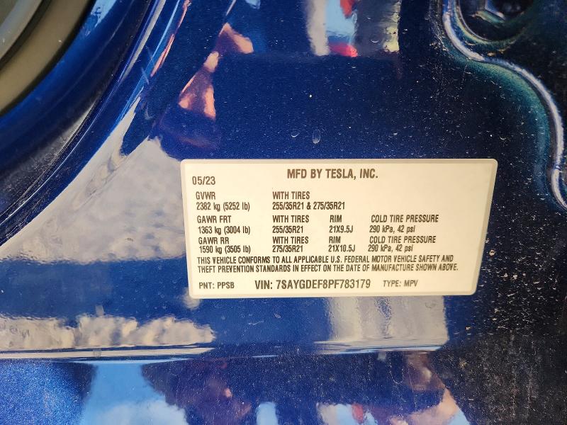 Photo 14 from auction – 2023 TESLA MODEL Y with VIN 7SAYGDEF8PF783179
