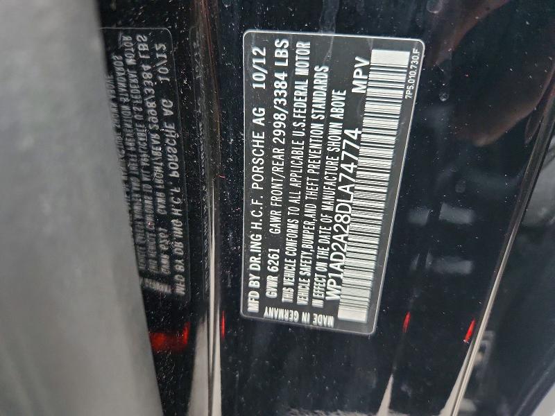 Photo 14 from auction – 2013 PORSCHE CAYENNE with VIN WP1AD2A28DLA74774
