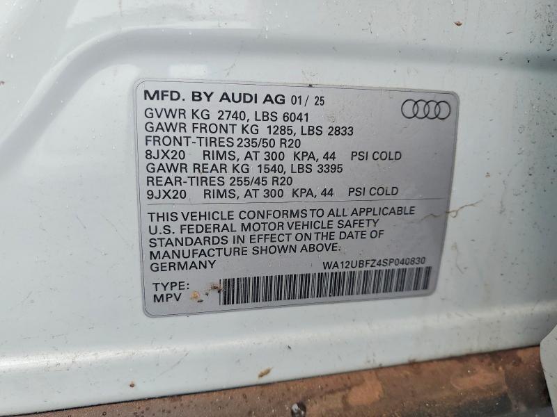 Photo 14 from auction – 2025 AUDI Q4 E-TRON with VIN WA12UBFZ4SP040830