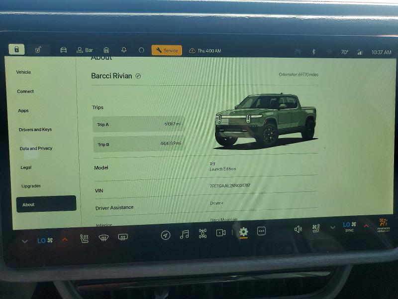 Photo 9 from auction – 2022 RIVIAN R1T with VIN 7FCTGAAL2NN004787