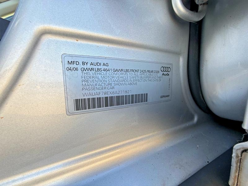 Zdjęcie 10 z aukcji – 2006 AUDI A4 z VIN WAUAF78EX6A271921