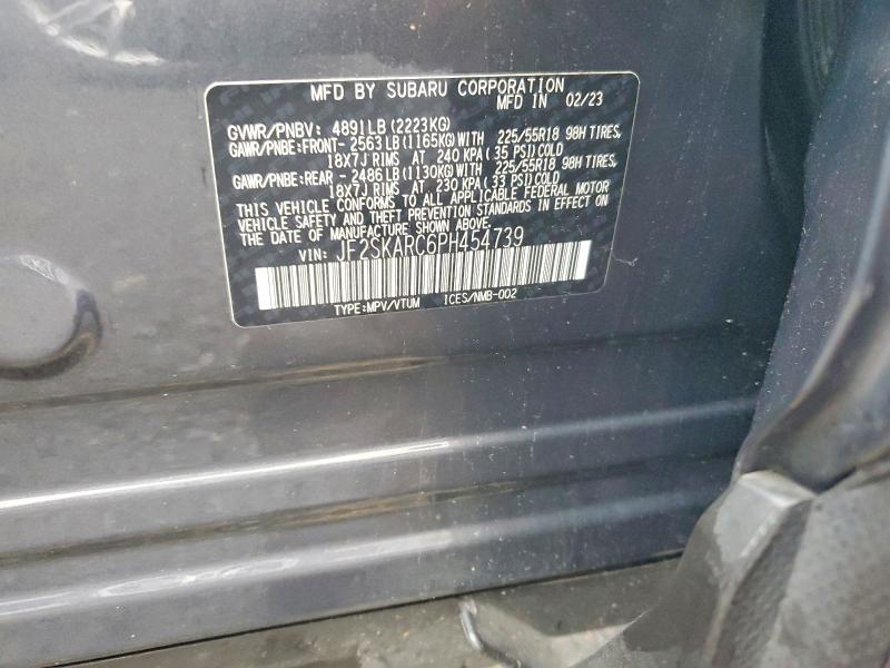 Photo 14 from auction – 2023 SUBARU FORESTER with VIN JF2SKARC6PH454739